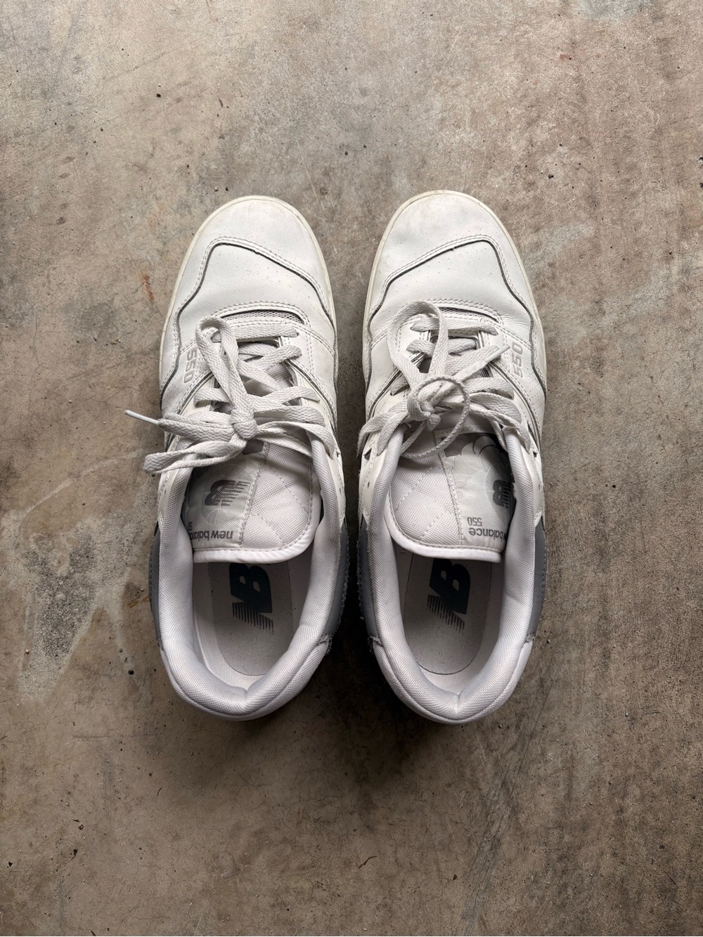 New Balance White Low-Top Leather Sneakers